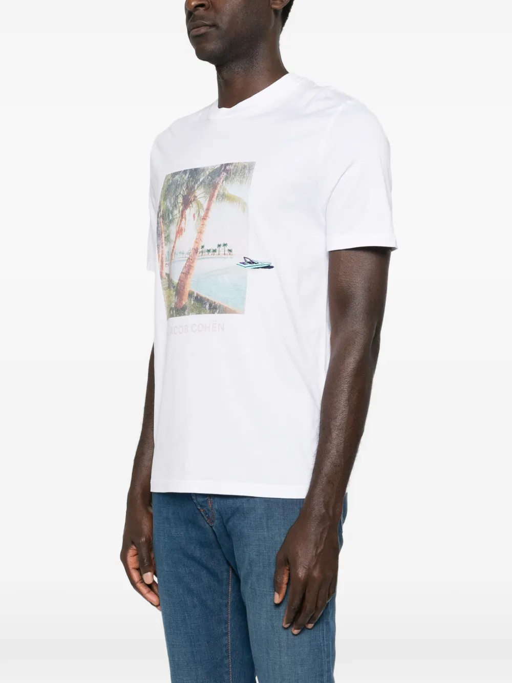 Jacob Cohën T-shirt met grafische print Wit