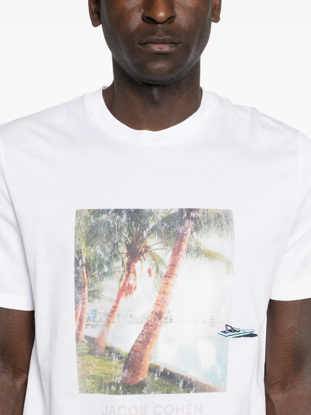 Jacob Cohën T-shirt met grafische print Wit