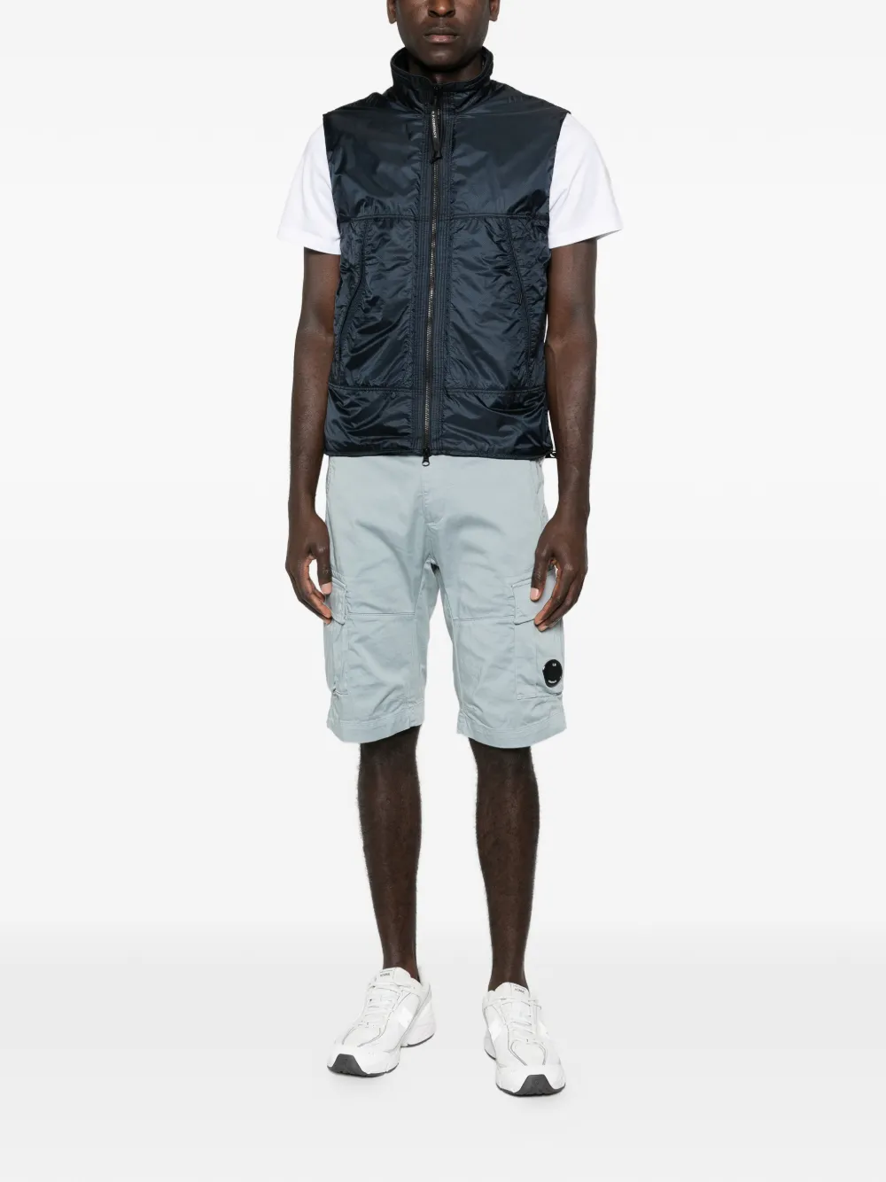 C.P. Company Stretch satijnen cargo shorts Blauw