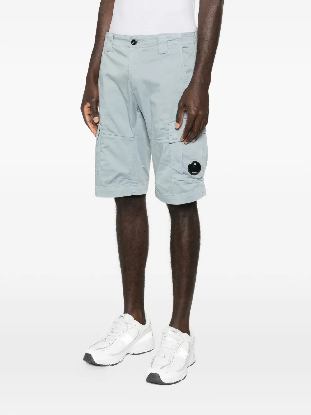 C.P. Company Stretch satijnen cargo shorts Blauw
