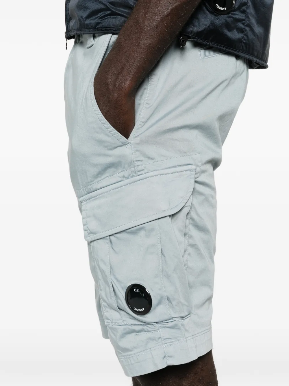 C.P. Company Stretch satijnen cargo shorts Blauw