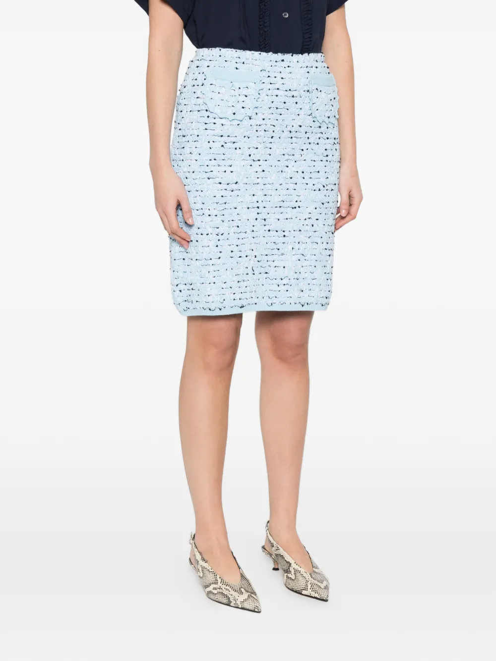  Nº21 Elasticated-hem Skirt - Blue 