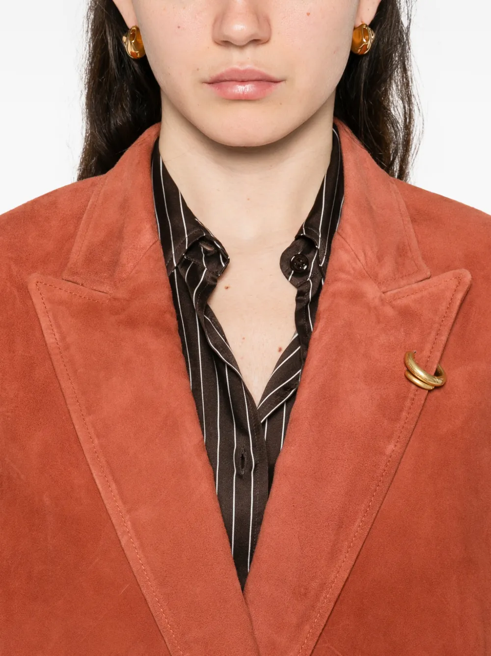 Alberta Ferretti Blazer met dubbele rij knopen en ring-detail Oranje