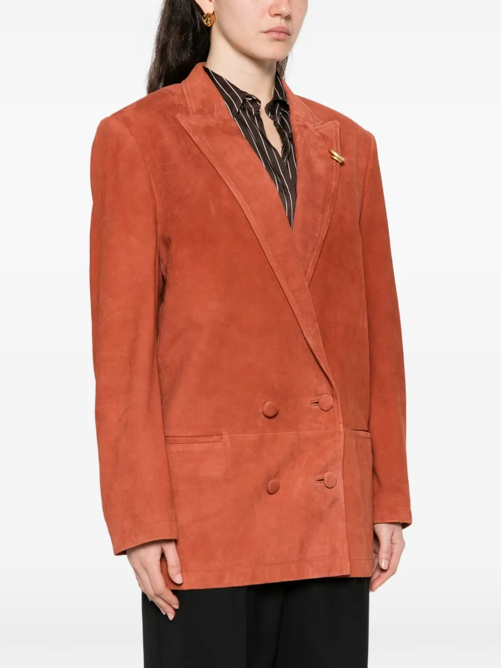 Alberta Ferretti Blazer met dubbele rij knopen en ring-detail Oranje