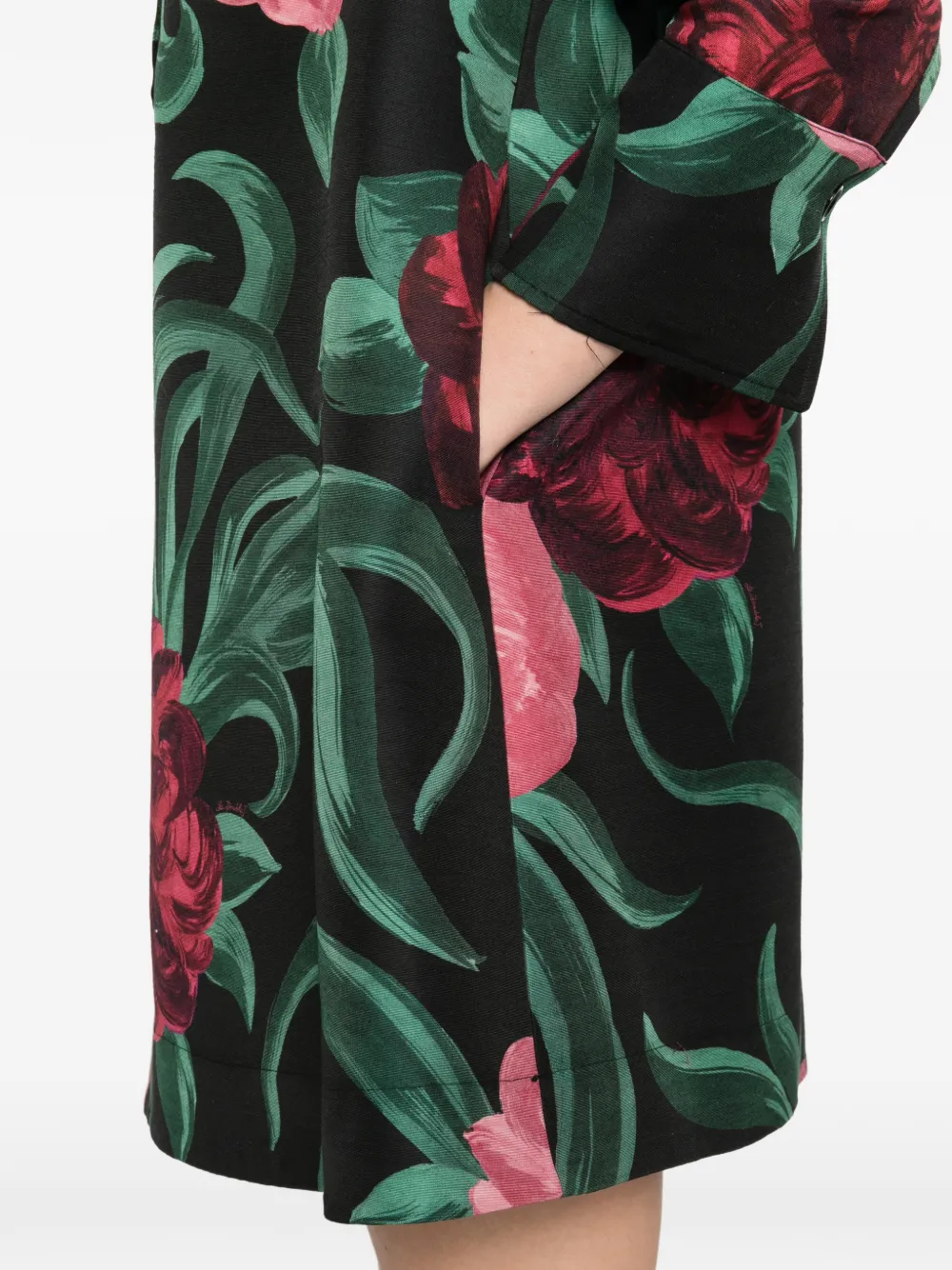 La DoubleJ Mnii-jurk met bloemenprint Zwart