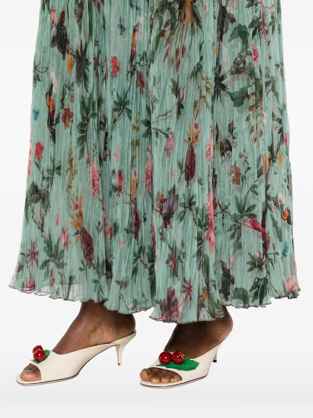 La DoubleJ Twirling maxi-jurk met bloemenprint en V-hals Groen