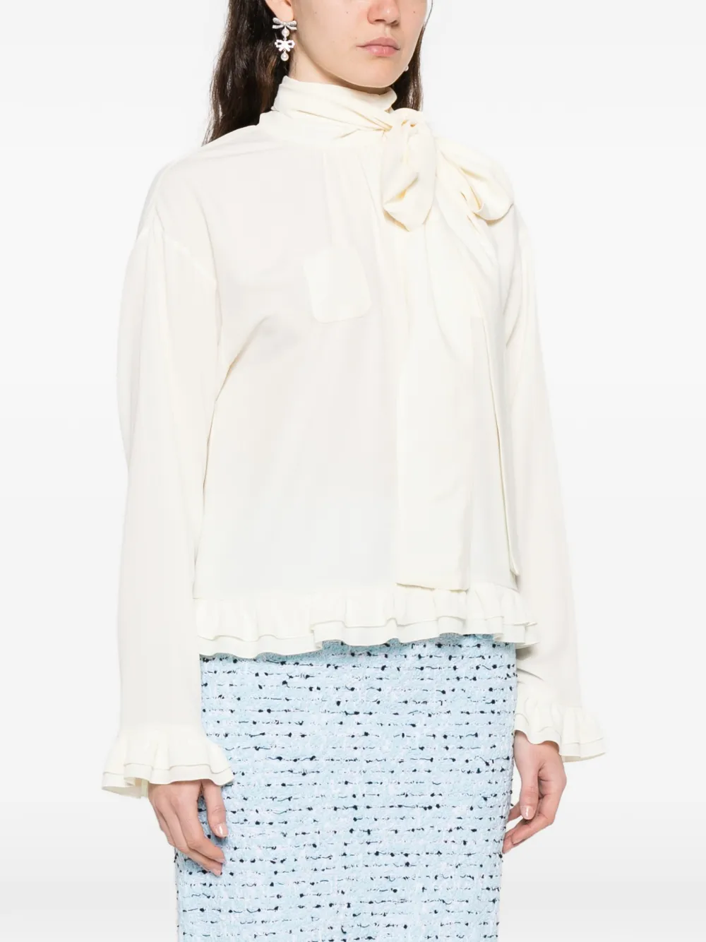 Nº21 Ruffled Blouse - Neutrals 