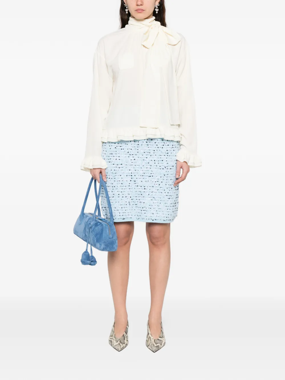  Nº21 Ruffled Blouse - Neutrals 