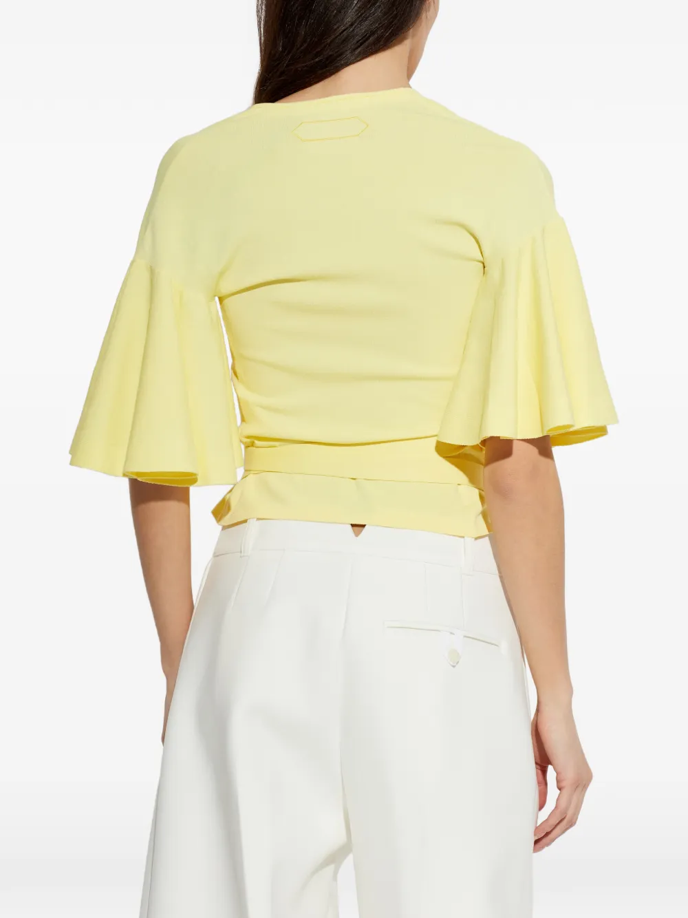 Jacquemus Wikkeltop met fladdermouwen Geel