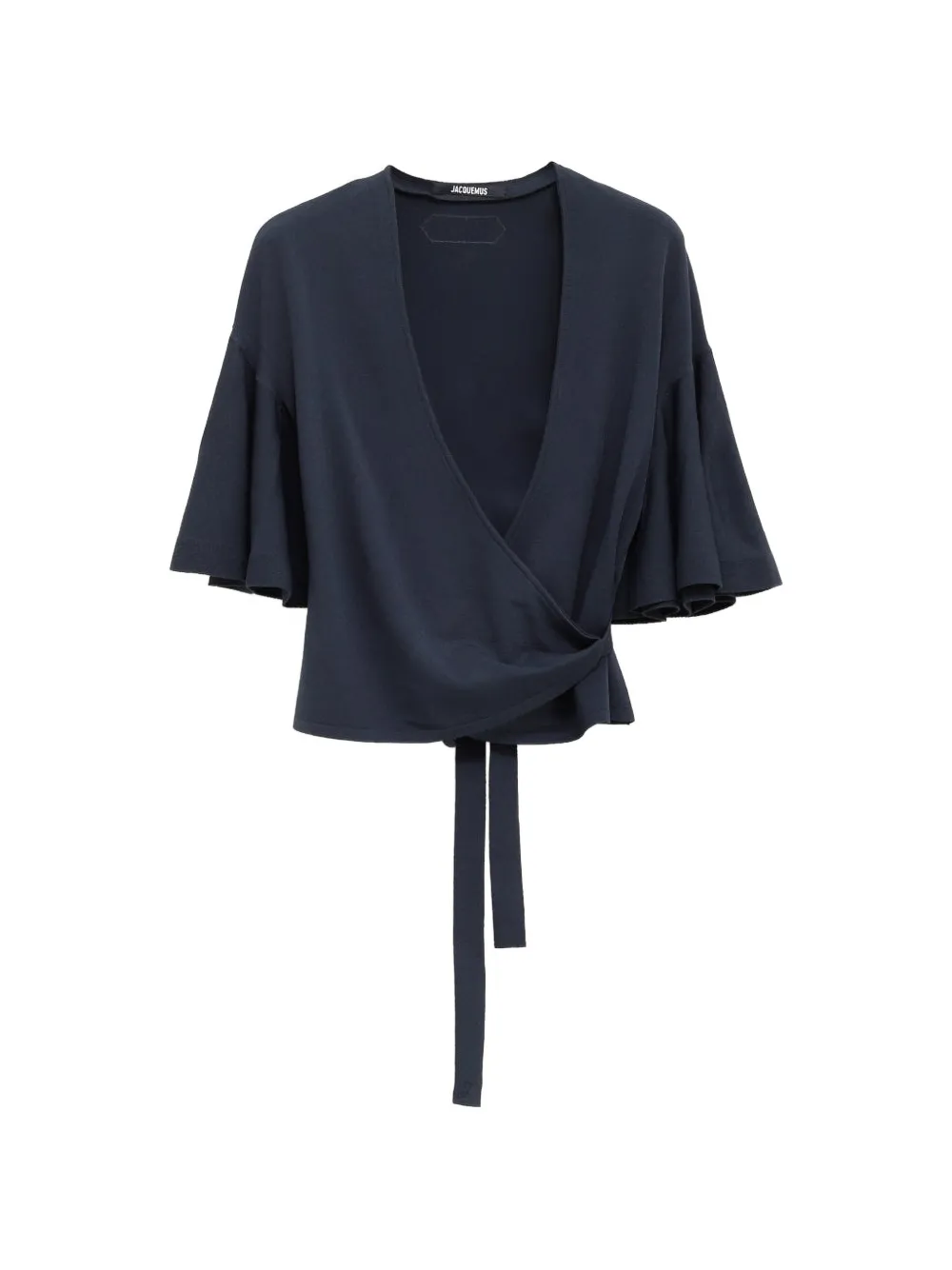 Jacquemus Paysan wrap flared-sleeve top - Blu