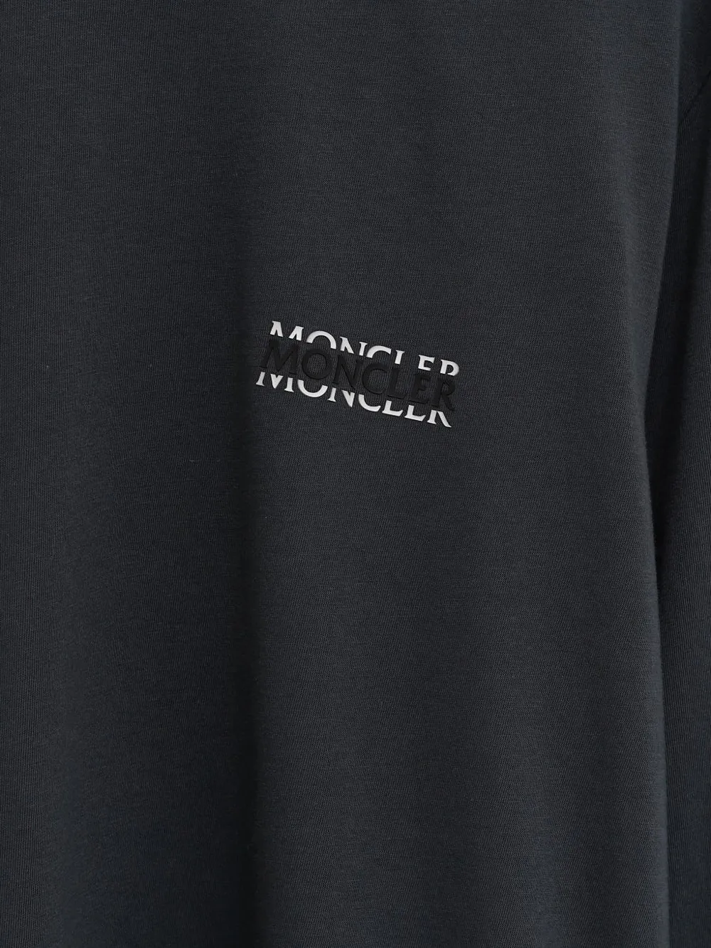 Moncler T-shirt met lange mouwen en logo Blauw