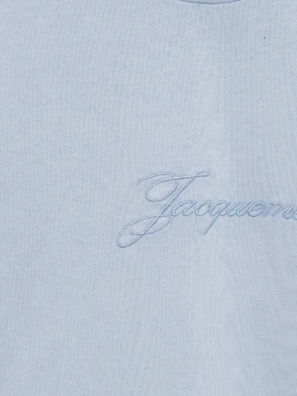 Jacquemus logo-embroidered T-shirt | Blue | FARFETCH