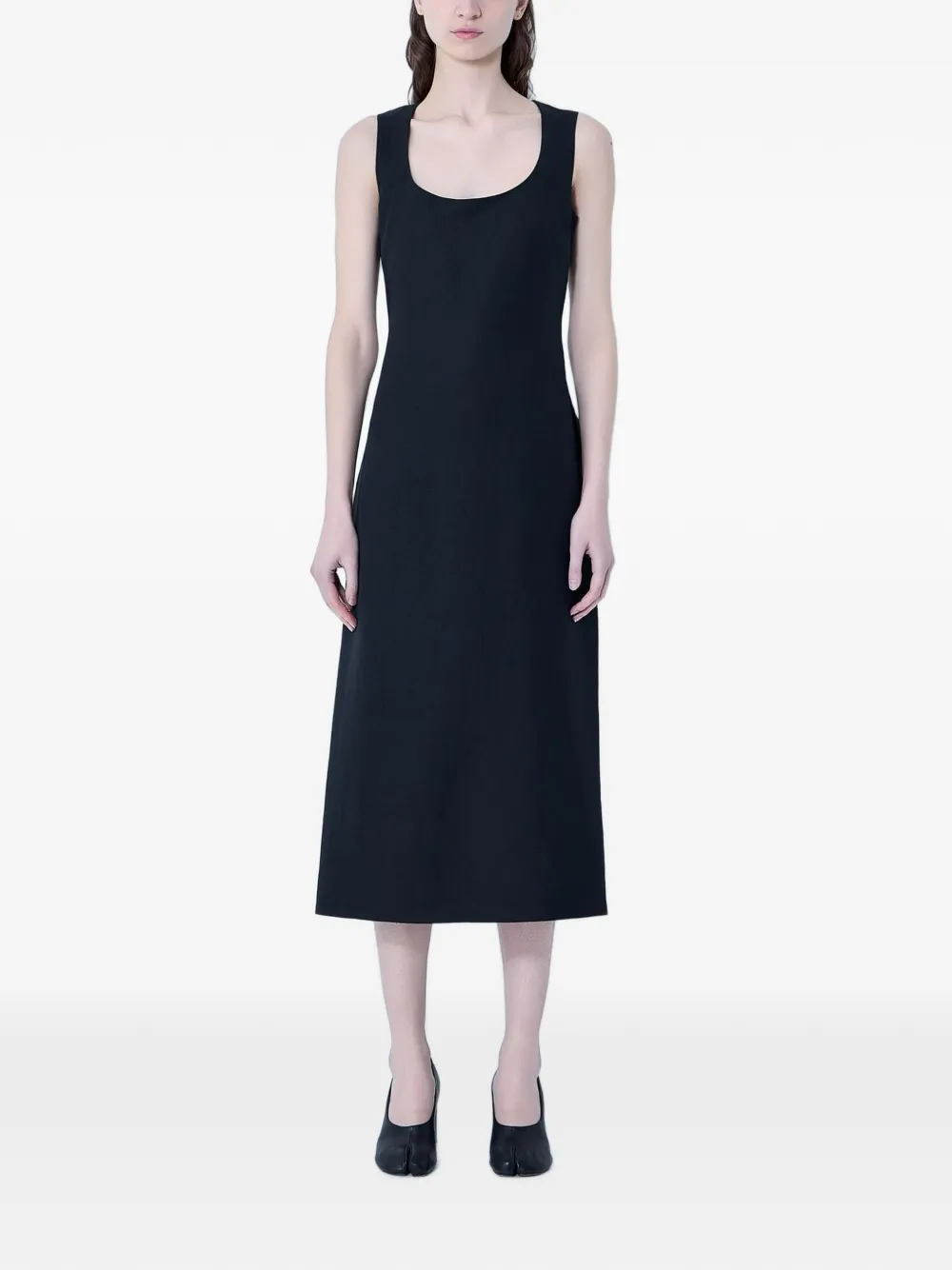 Jacquemus square-neck midi dress - Nero