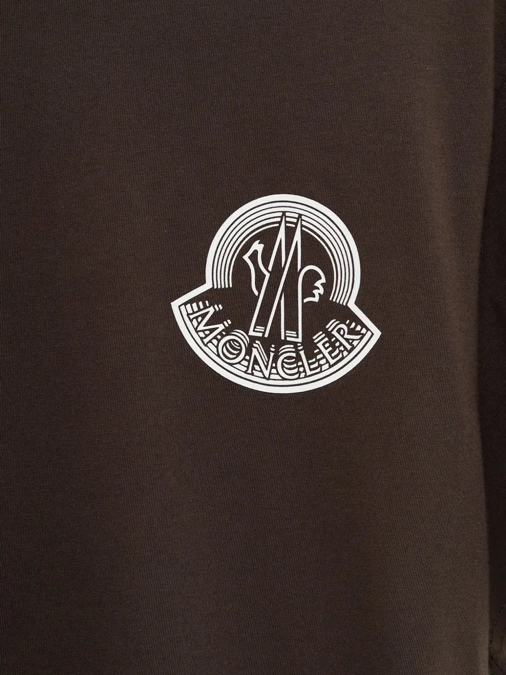 Moncler T-shirt met logopatch Bruin
