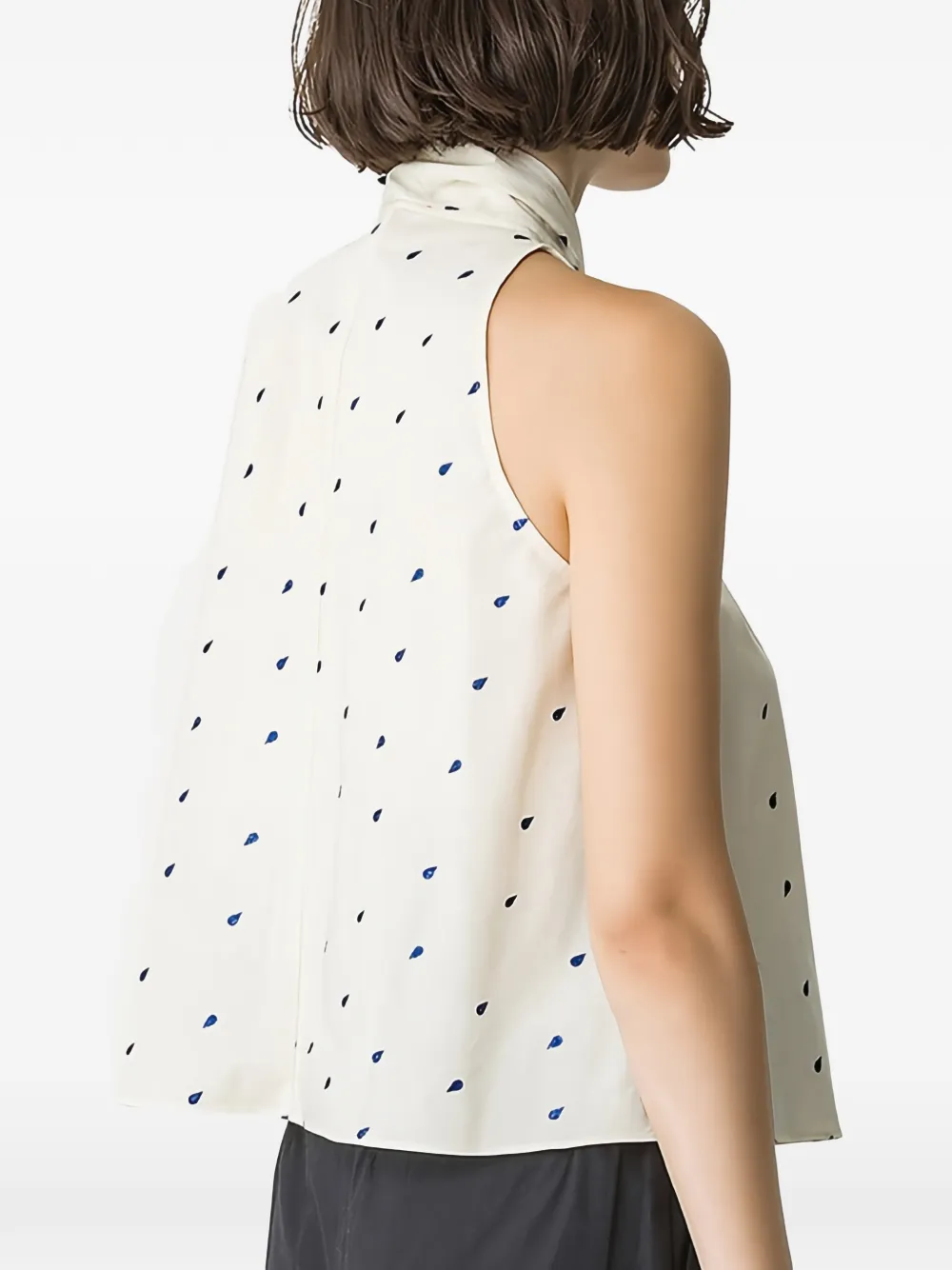 Forte Top met gestrikt detail en druppel-print Beige