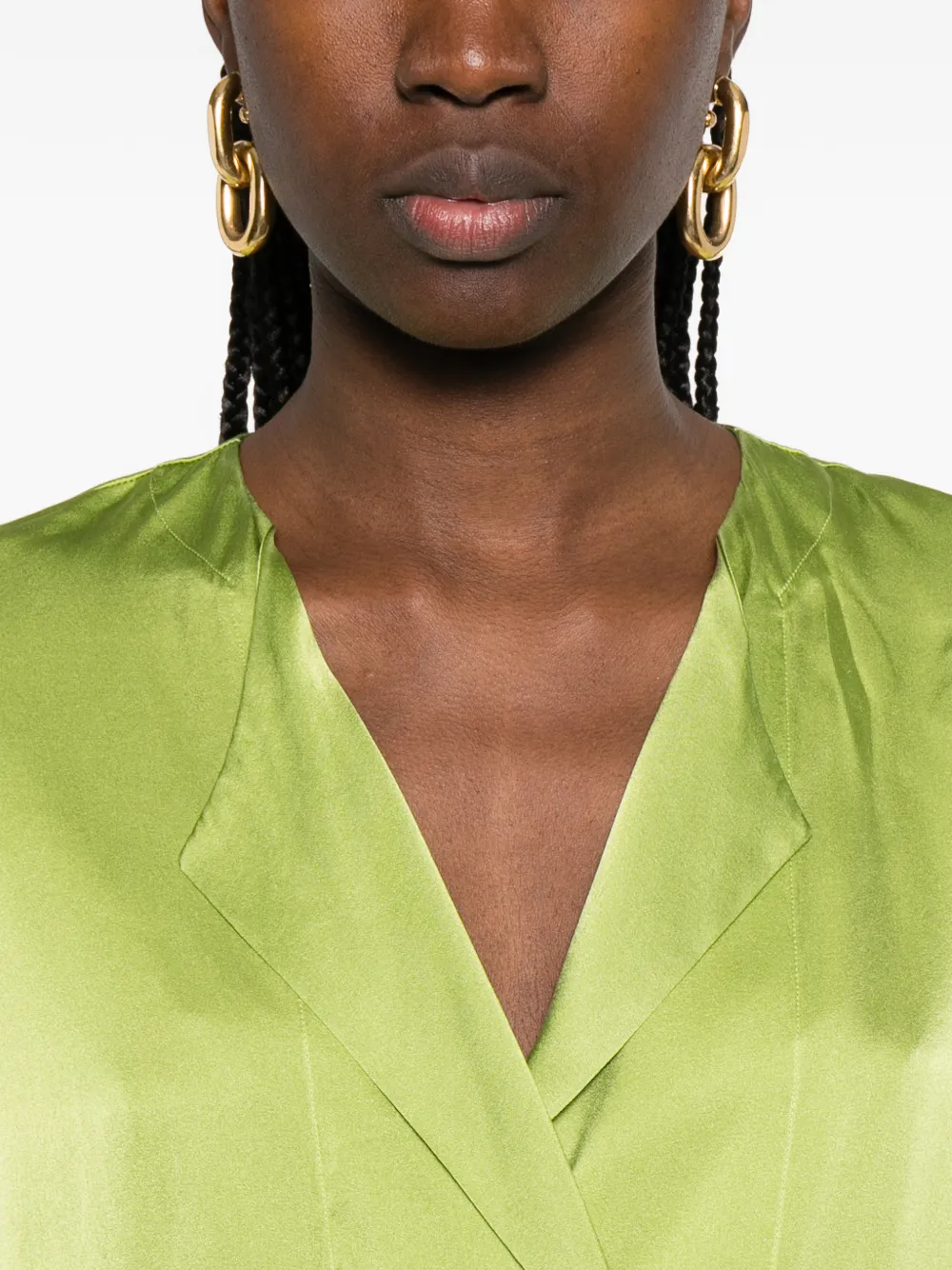 Forte Blouse met kwastje Groen
