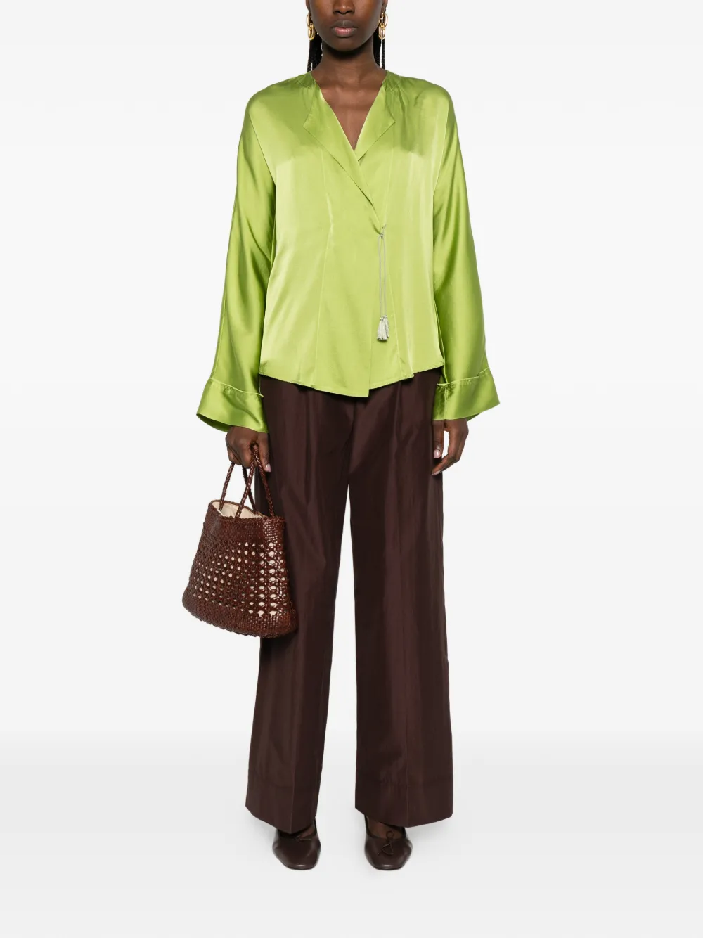 Forte Blouse met kwastje Groen