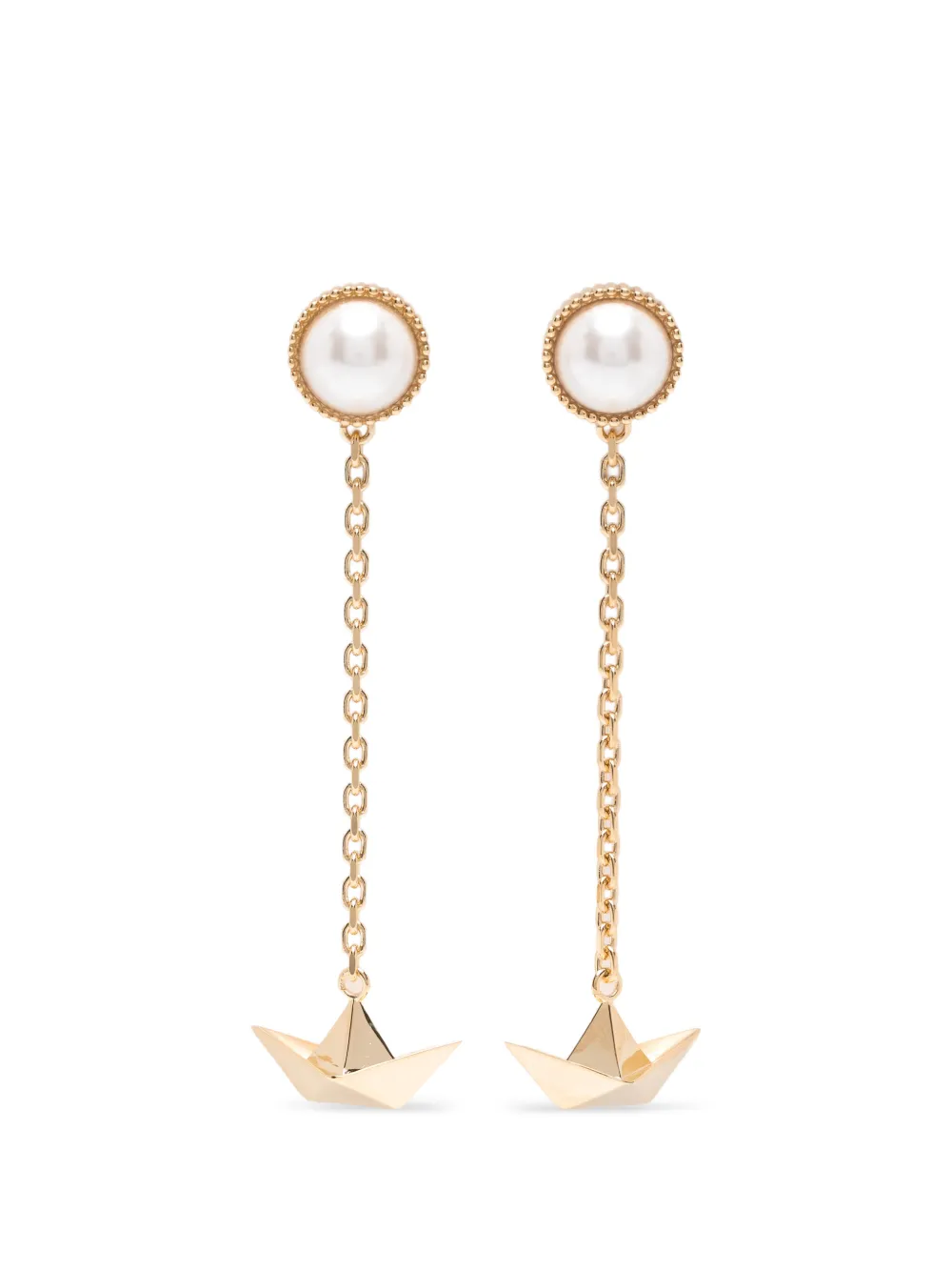 Vivetta pearl-embellished paper-boat earrings - Oro