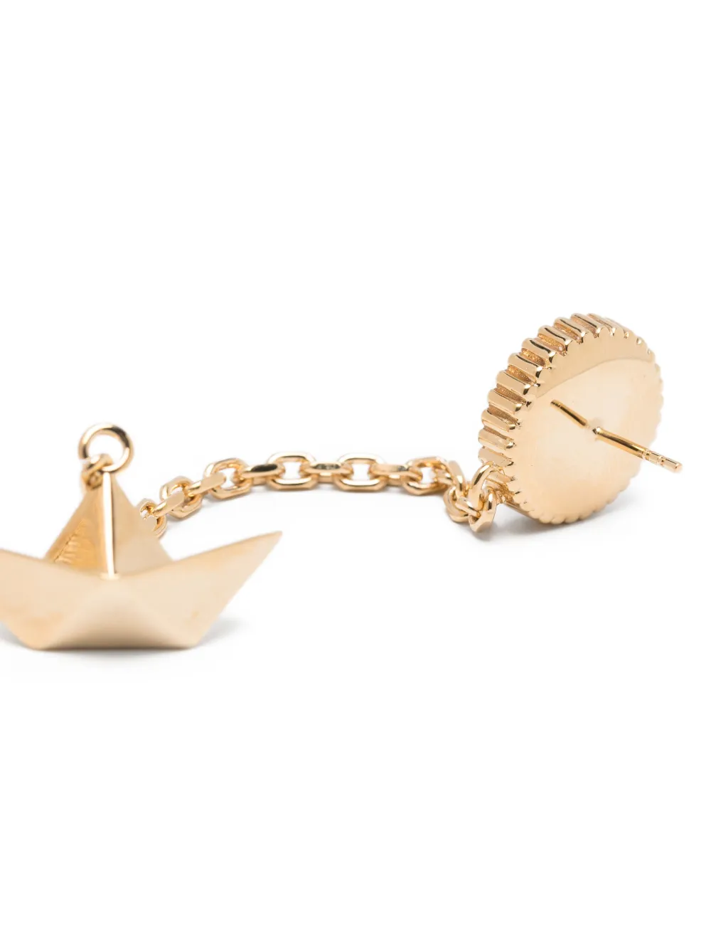 Pearl-Embellished Paper-Boat Earrings
