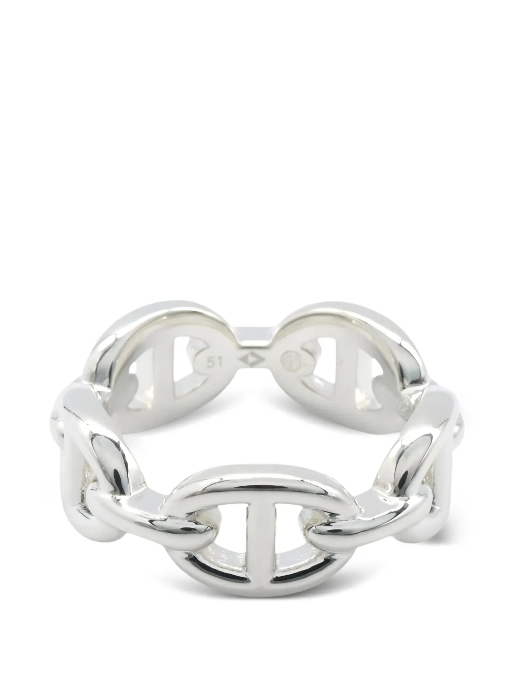 Hermès Pre-Owned 2010s PM Chaine d'Ancre Enchainee ring - Argento
