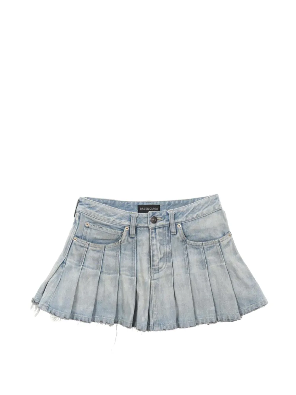 Balenciaga Pre-Owned 2010s denim pleat mini skirt - Blu