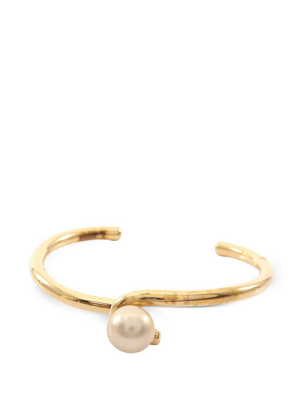 Celine Pre-Owned 2010s knot-detail faux-pearl bangle - Oro