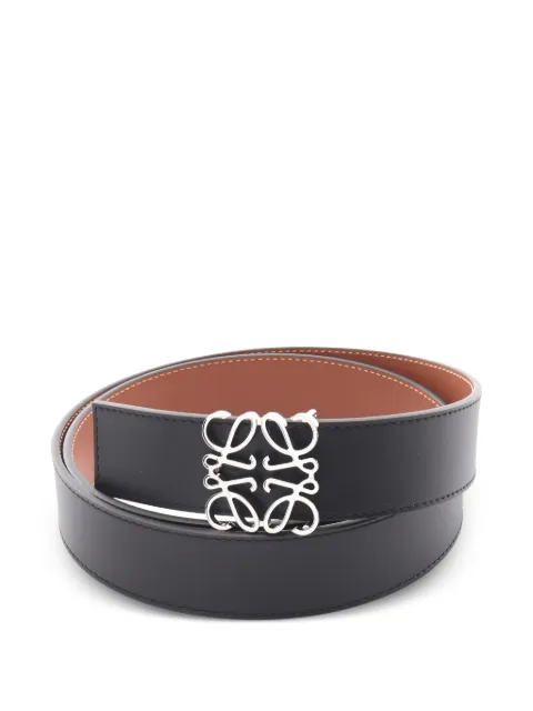 Loewe Pre-Owned cinturón Anagram reversible de piel