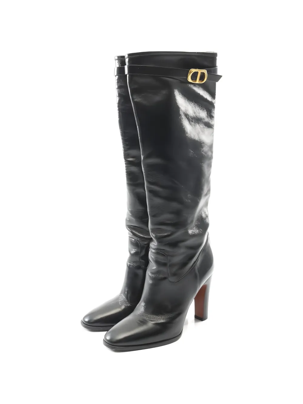 Christian Dior Pre-Owned 2000s leather knee-high boots - Zwart