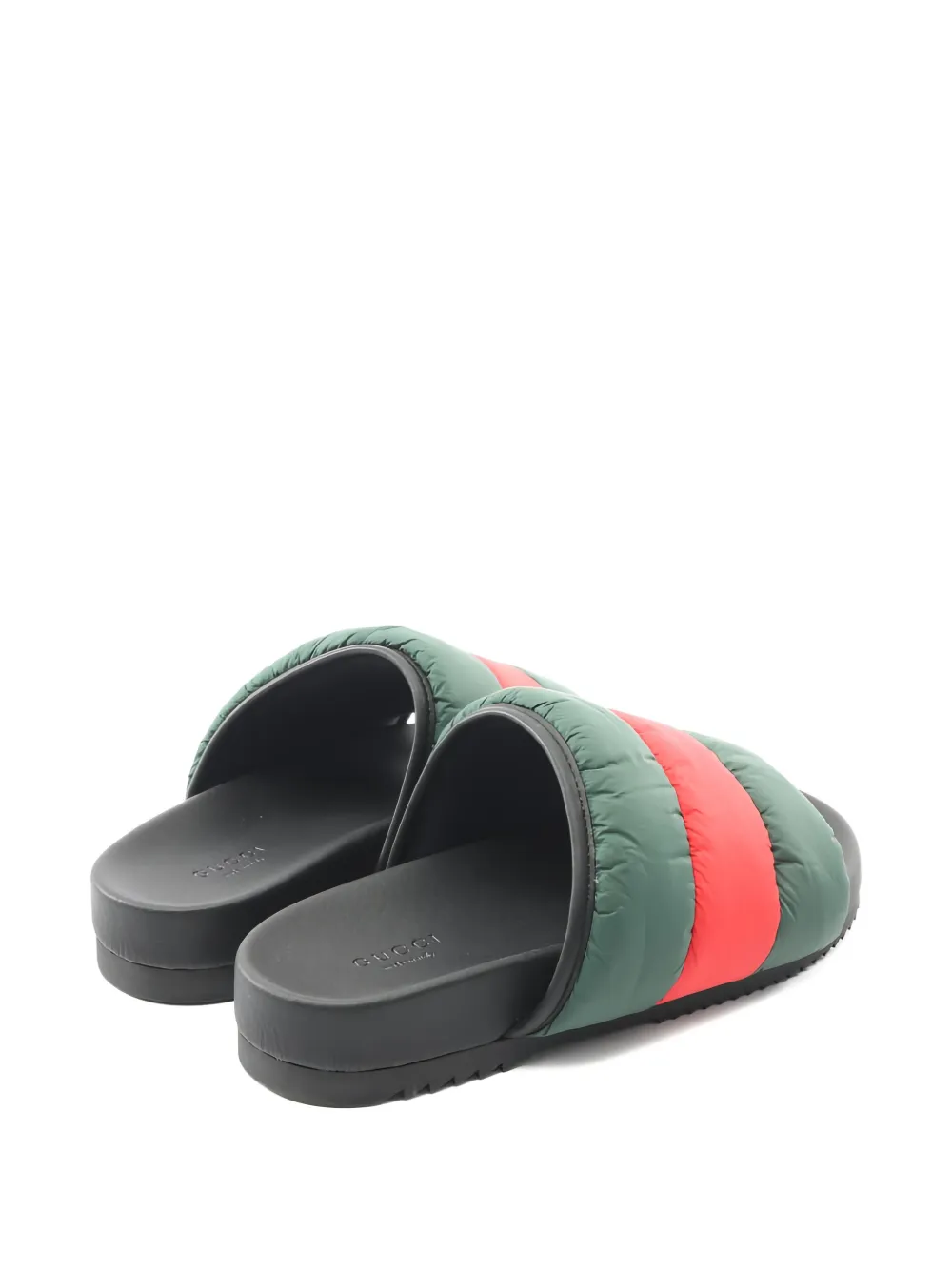Gucci Pre-Owned 2010s Web padded slides - Groen