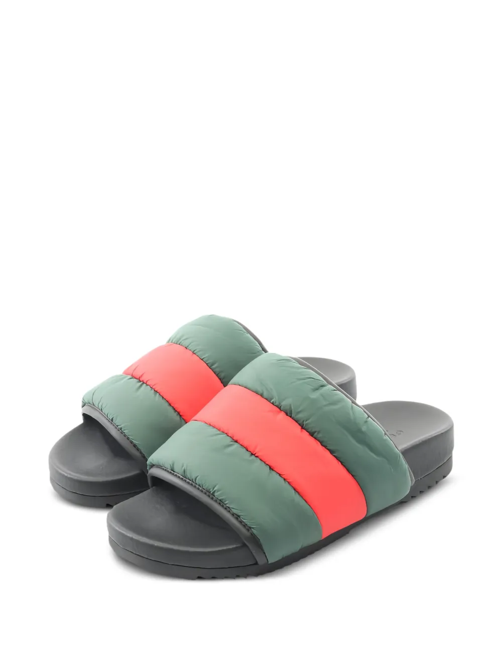 Gucci Pre-Owned 2010s Web padded slides - Verde