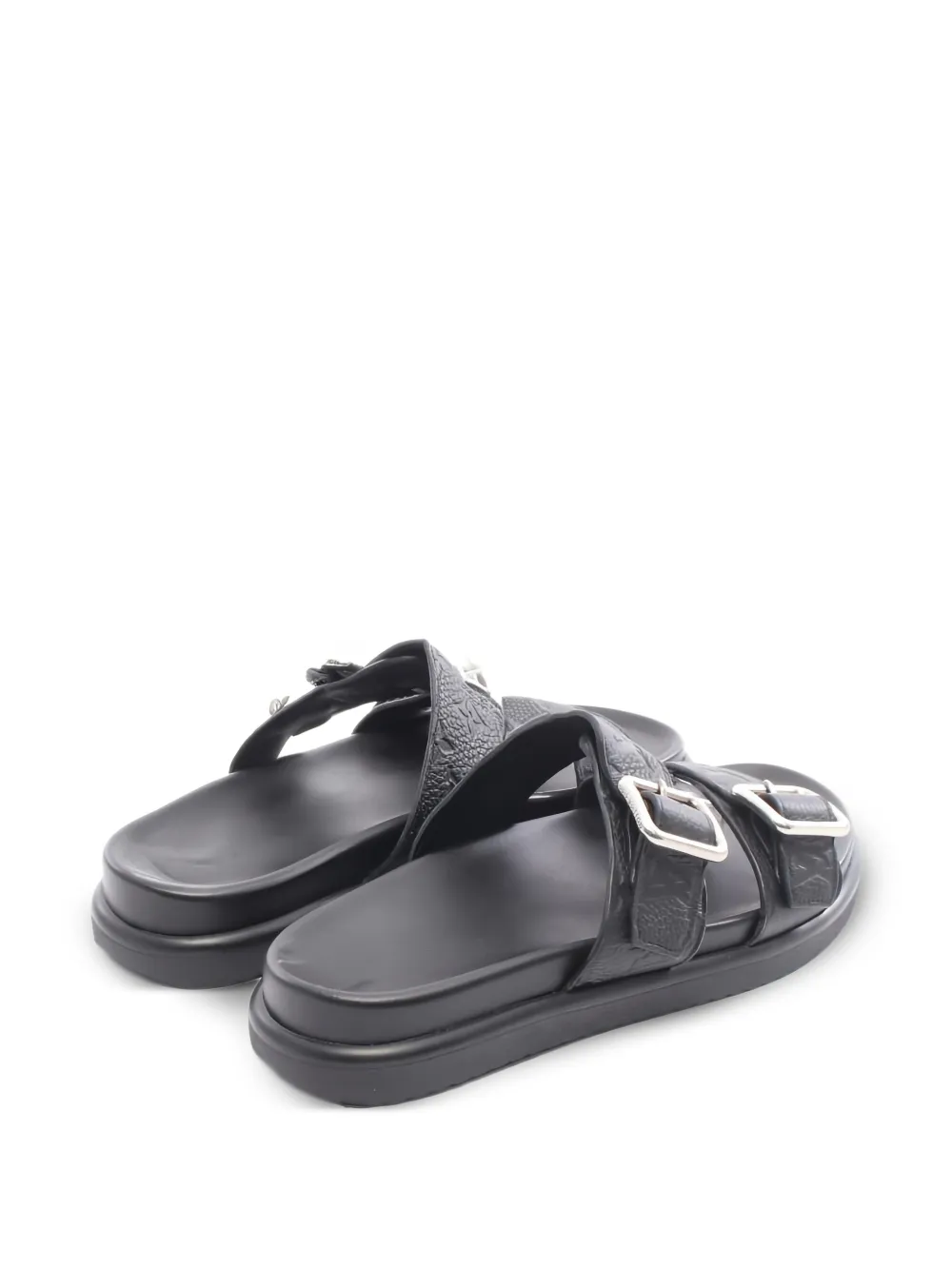 Louis Vuitton Black Leather Kids Buckle Sandals display picture 2