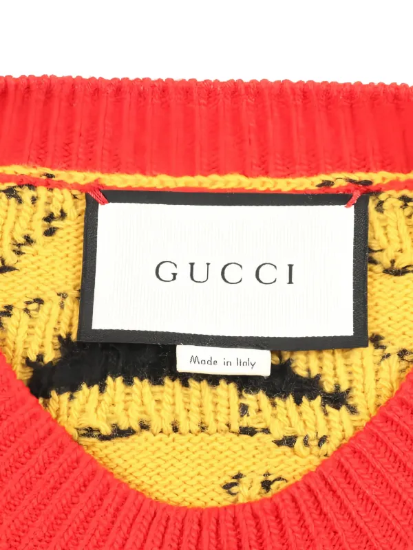スヌーピー トレーナー GUCCI 100% Authentic GUCCI Peanuts Snoopy Tiger Stripes Red Wool Sweater