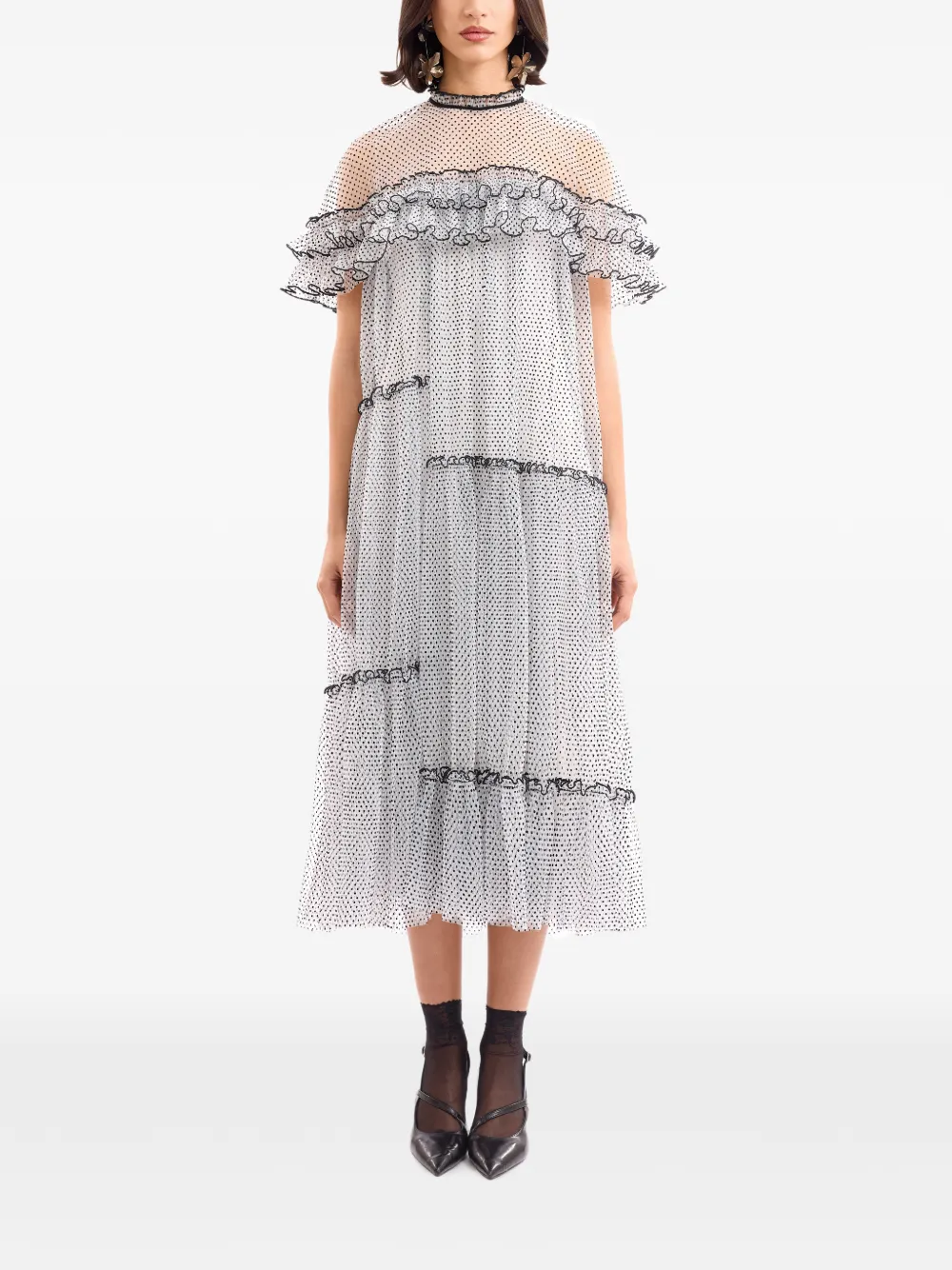 Gemy Maalouf Midi-jurk met stippen Wit