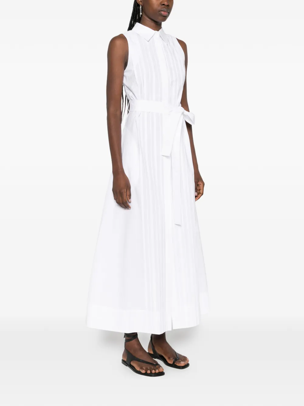 P.A.R.O.S.H. Canyox maxi-blousejurk met ceintuur Wit