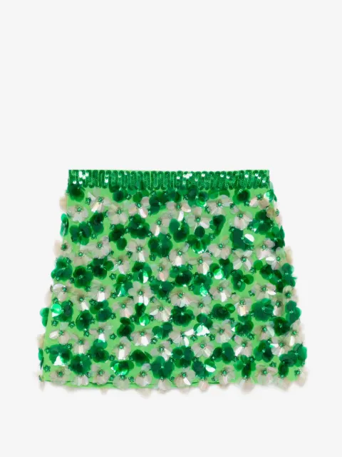 P.A.R.O.S.H. sequin-floral mini skirt