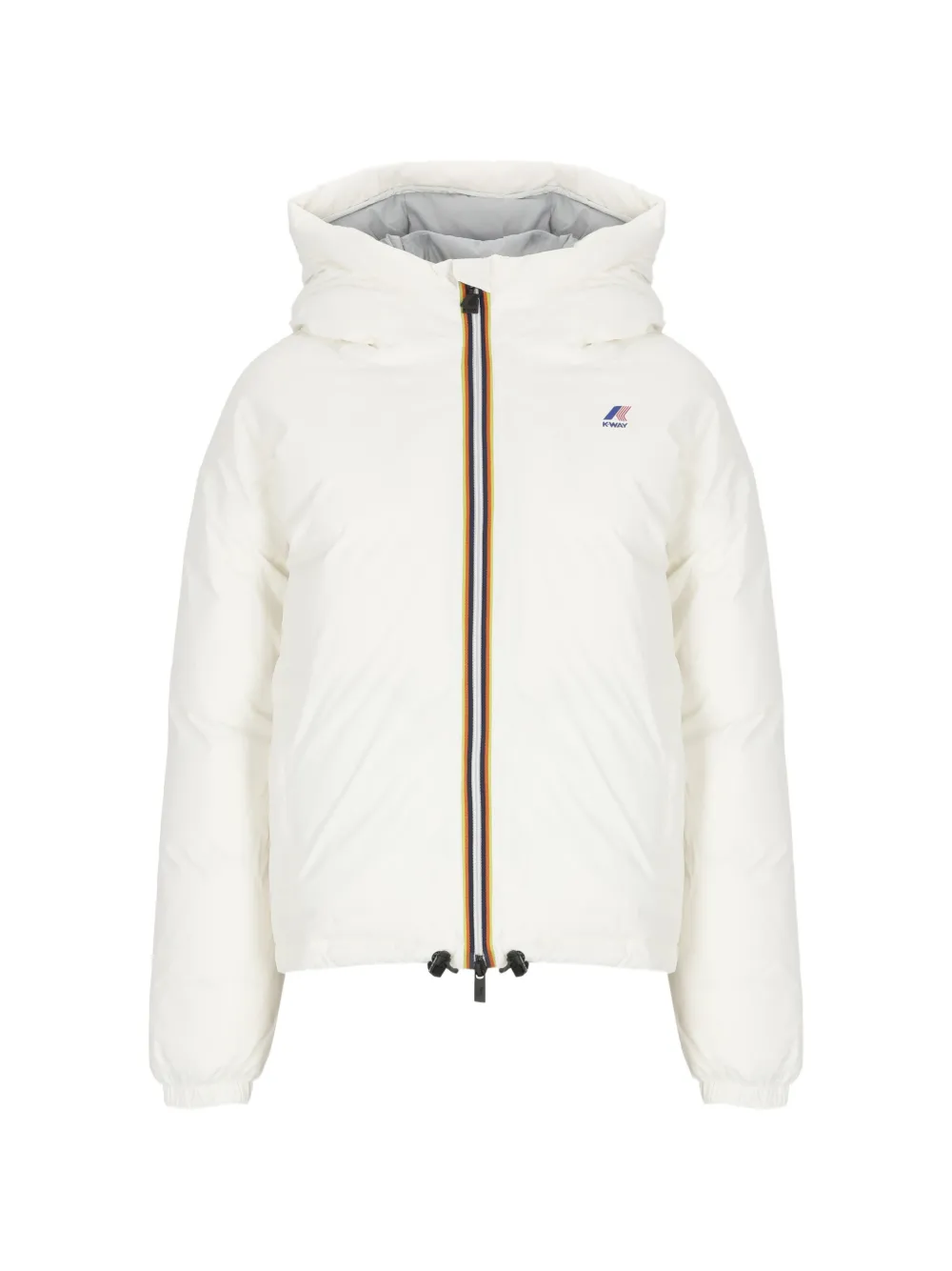 K-Way logo-print padded jacket - Bianco