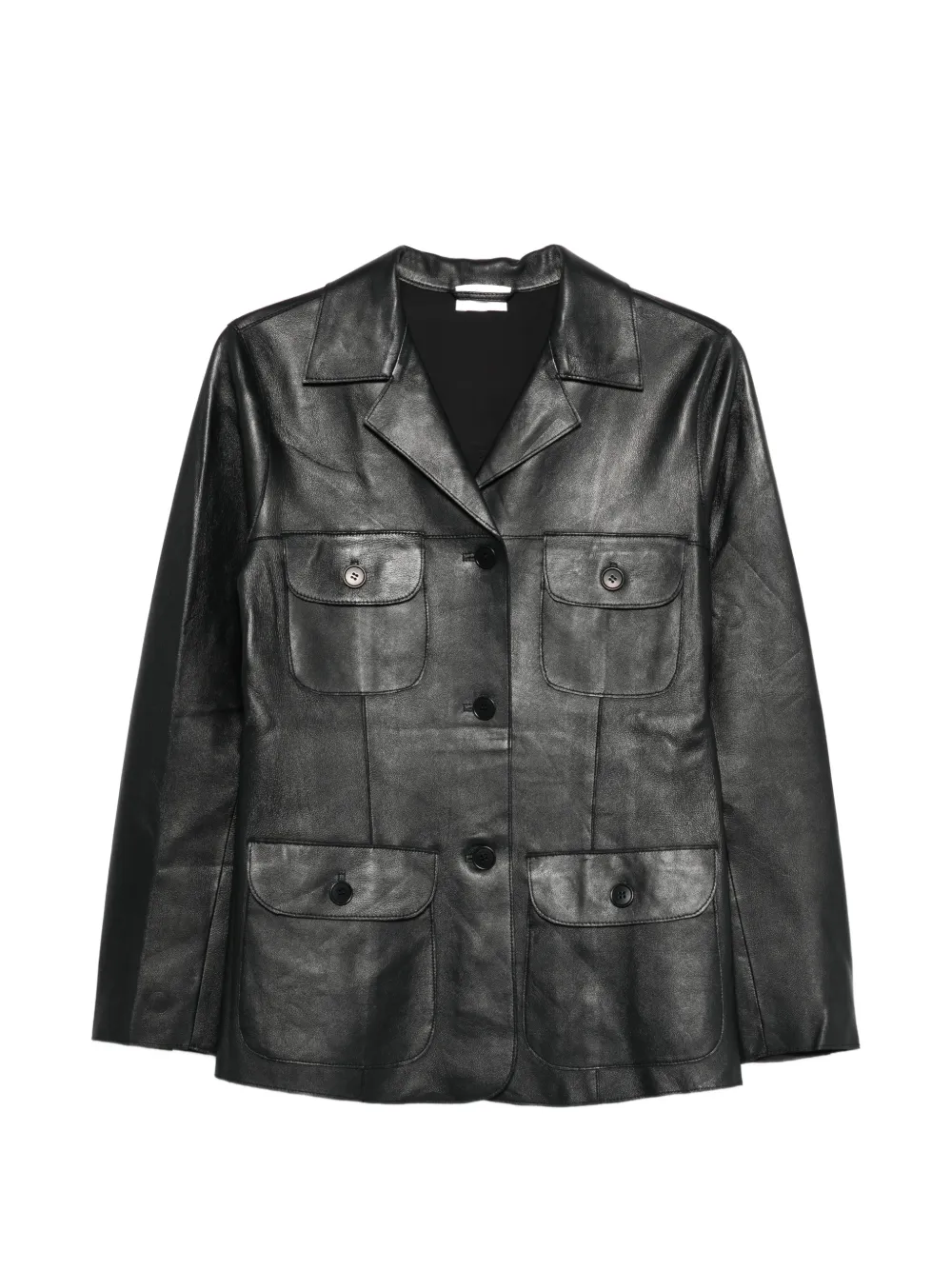 P.A.R.O.S.H. Maciock button-front leather jacket - Nero