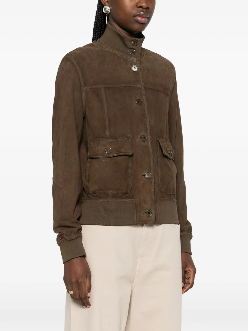 Buttoned Flap-Pocket Jacket
