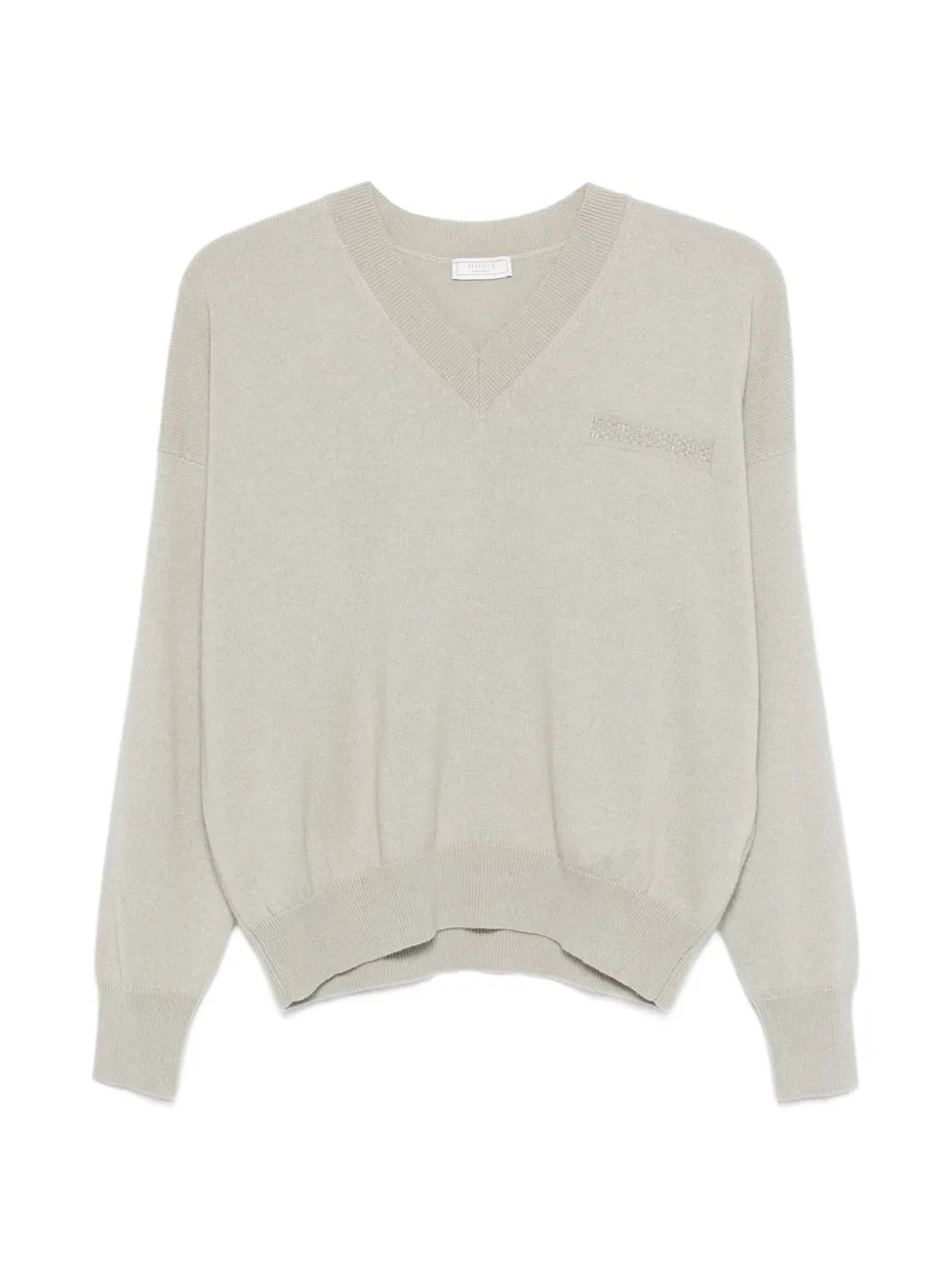 Peserico V-neck embroidered sneakers - Toni neutri