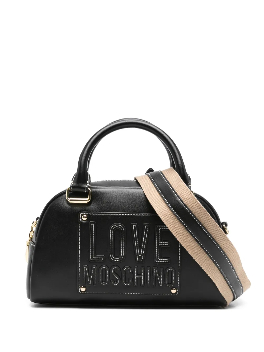 Love Moschino logo-appliqué top-handle tote bag - Nero