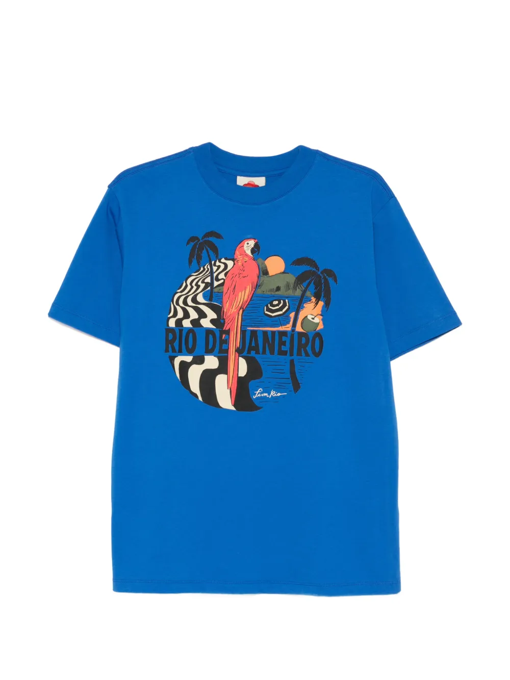 FARM Rio parrot-graphic T-shirt - Blu