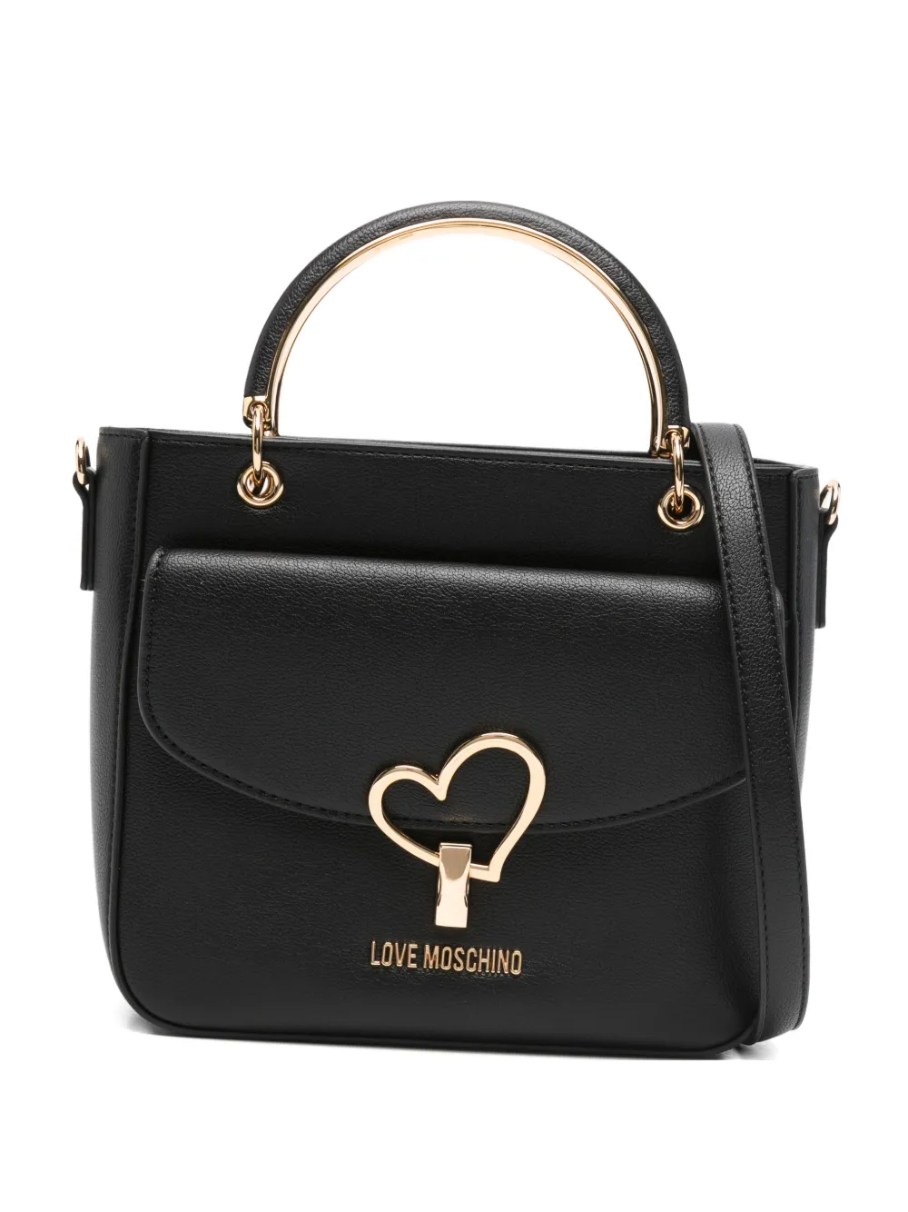 Love Moschino heart-appliqued mini bag - Nero