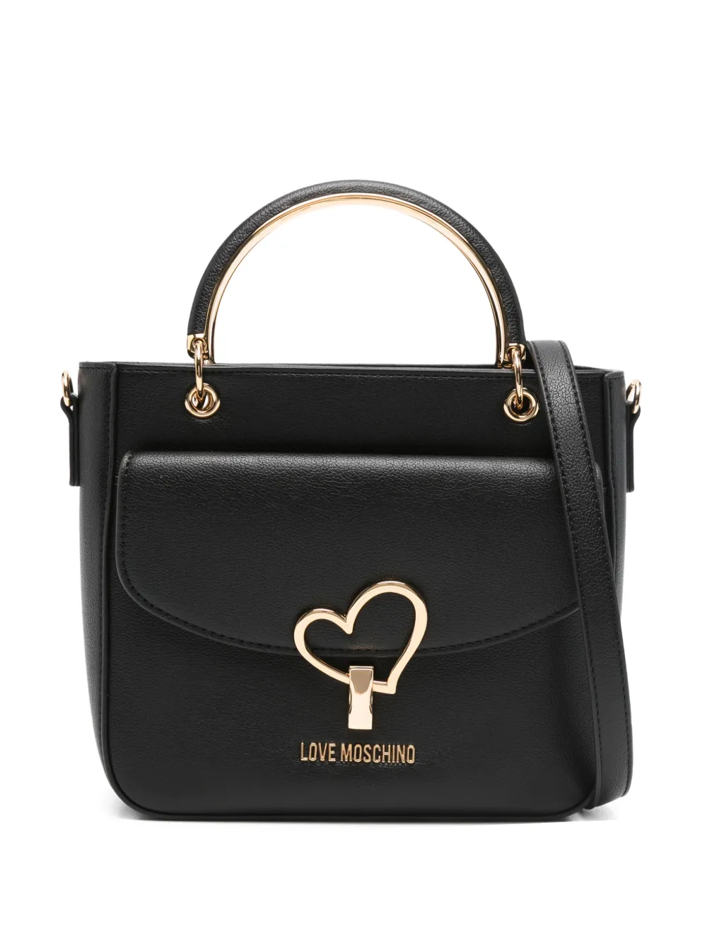 Love Moschino heart-appliqued mini bag - Nero