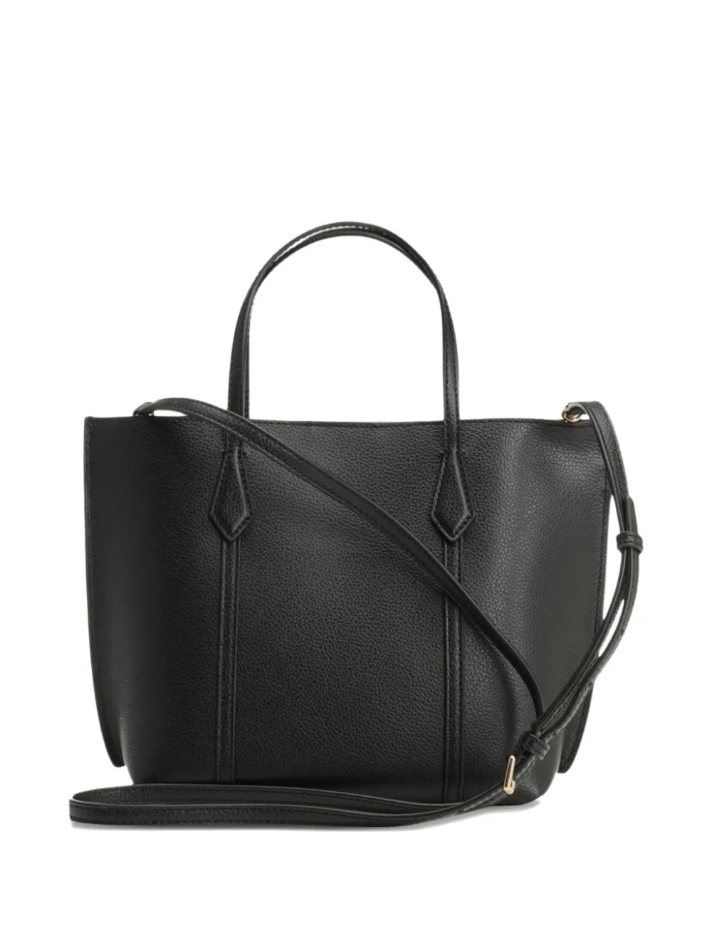  Tory Burch Small Perry Logo Leather Shoulder Bag - Black 