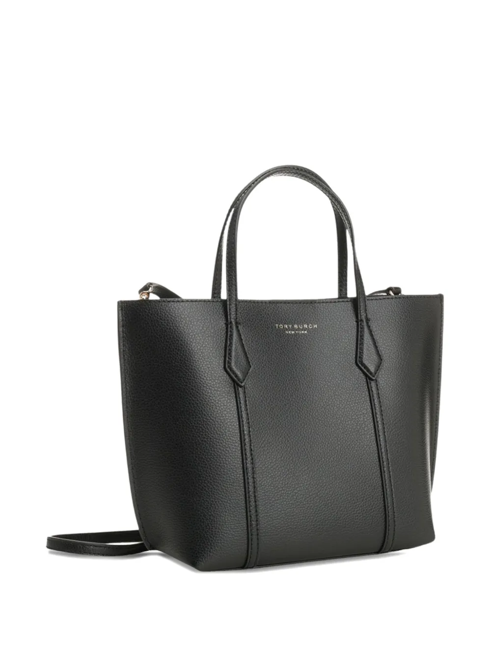  Tory Burch Small Perry Logo Leather Shoulder Bag - Black 
