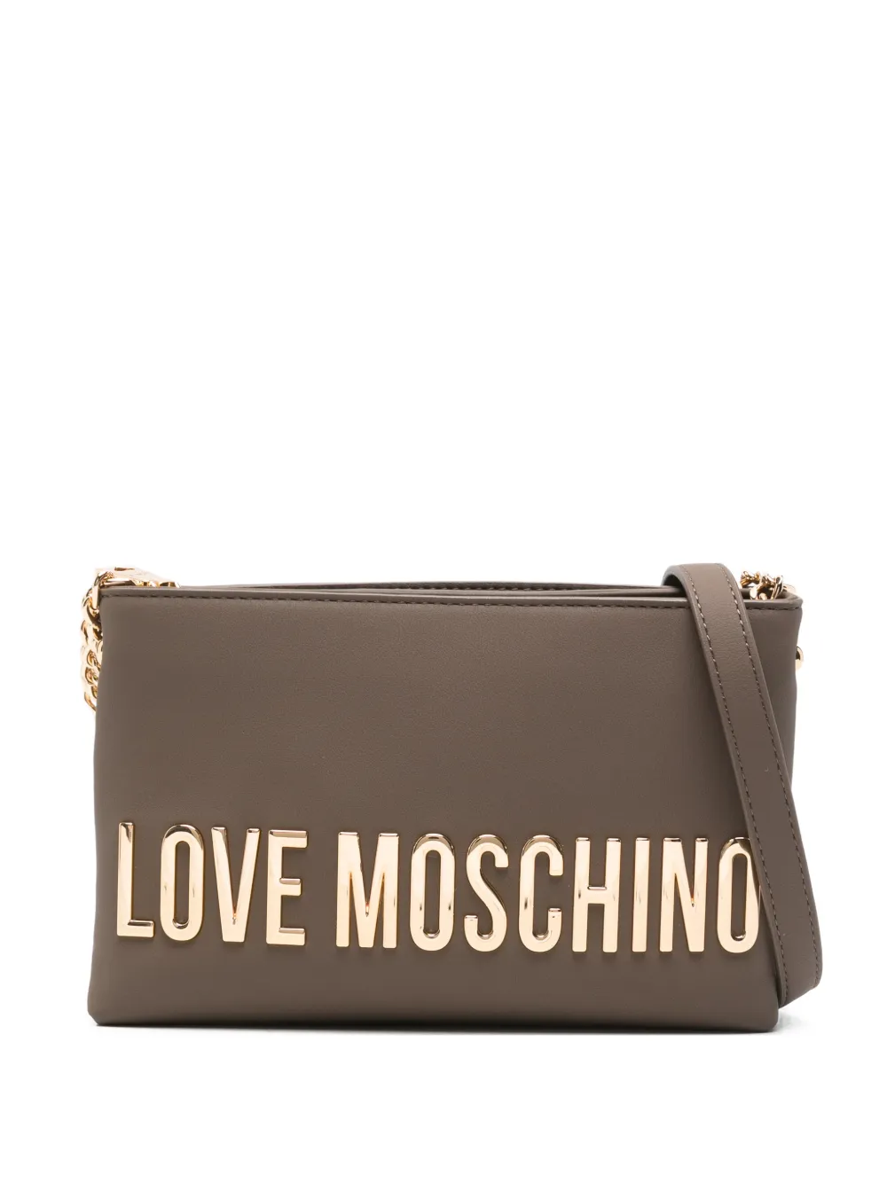 Love Moschino logo chain mini bag - Marrone