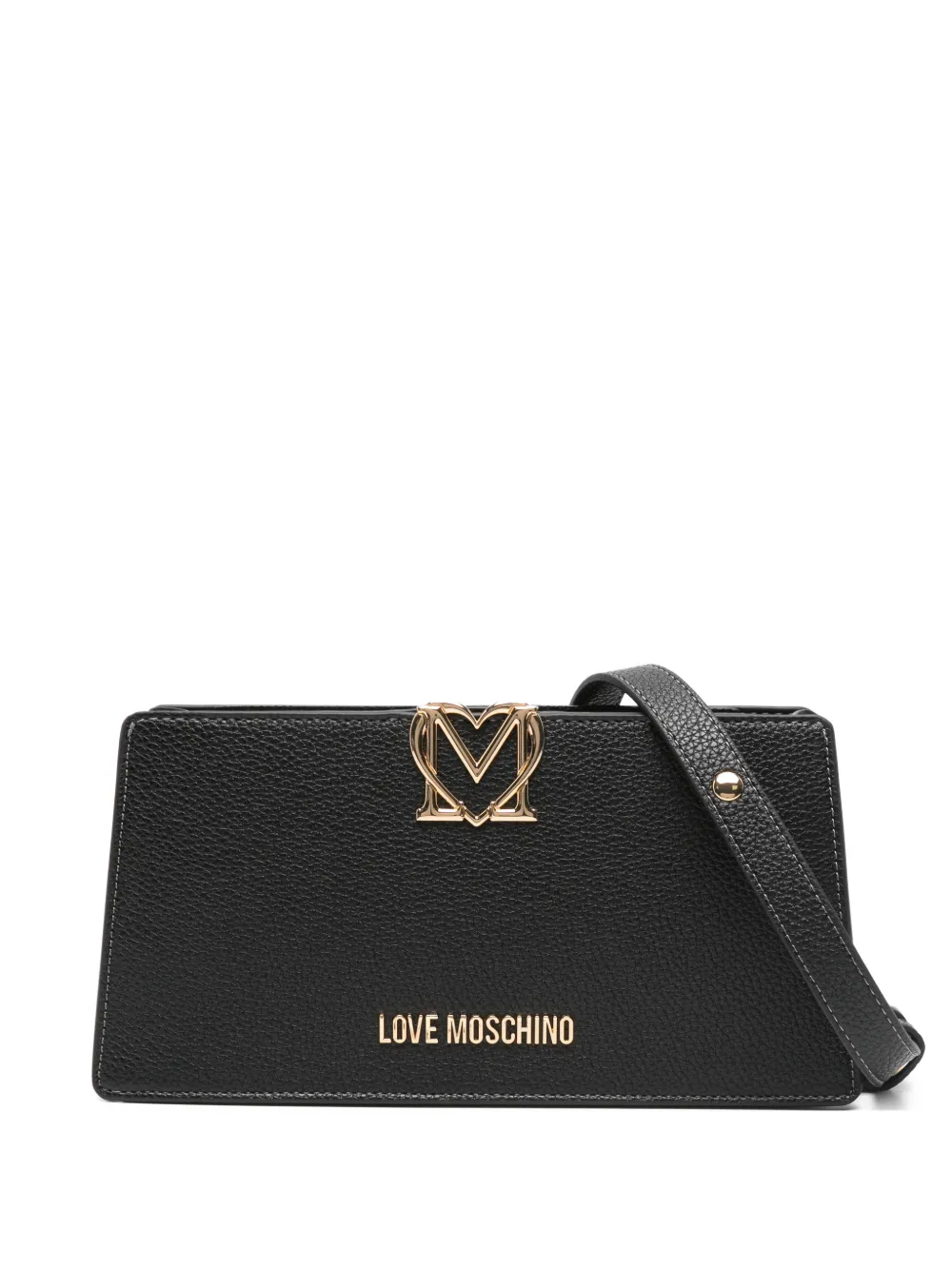 Love Moschino logo-plaque shoulder bag - Nero