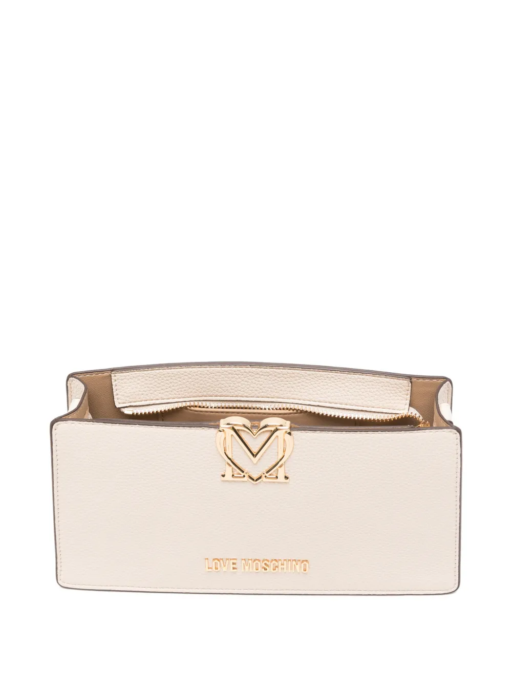 Love Moschino Schoudertas met logoplakkaat Beige