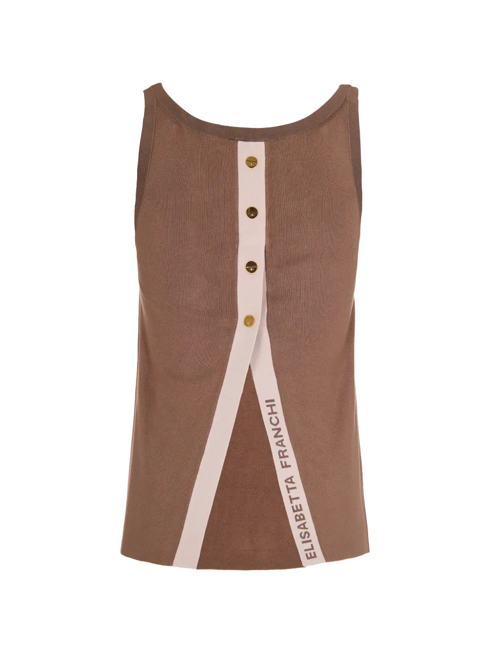  Elisabetta Franchi Logo-print Top - Brown 