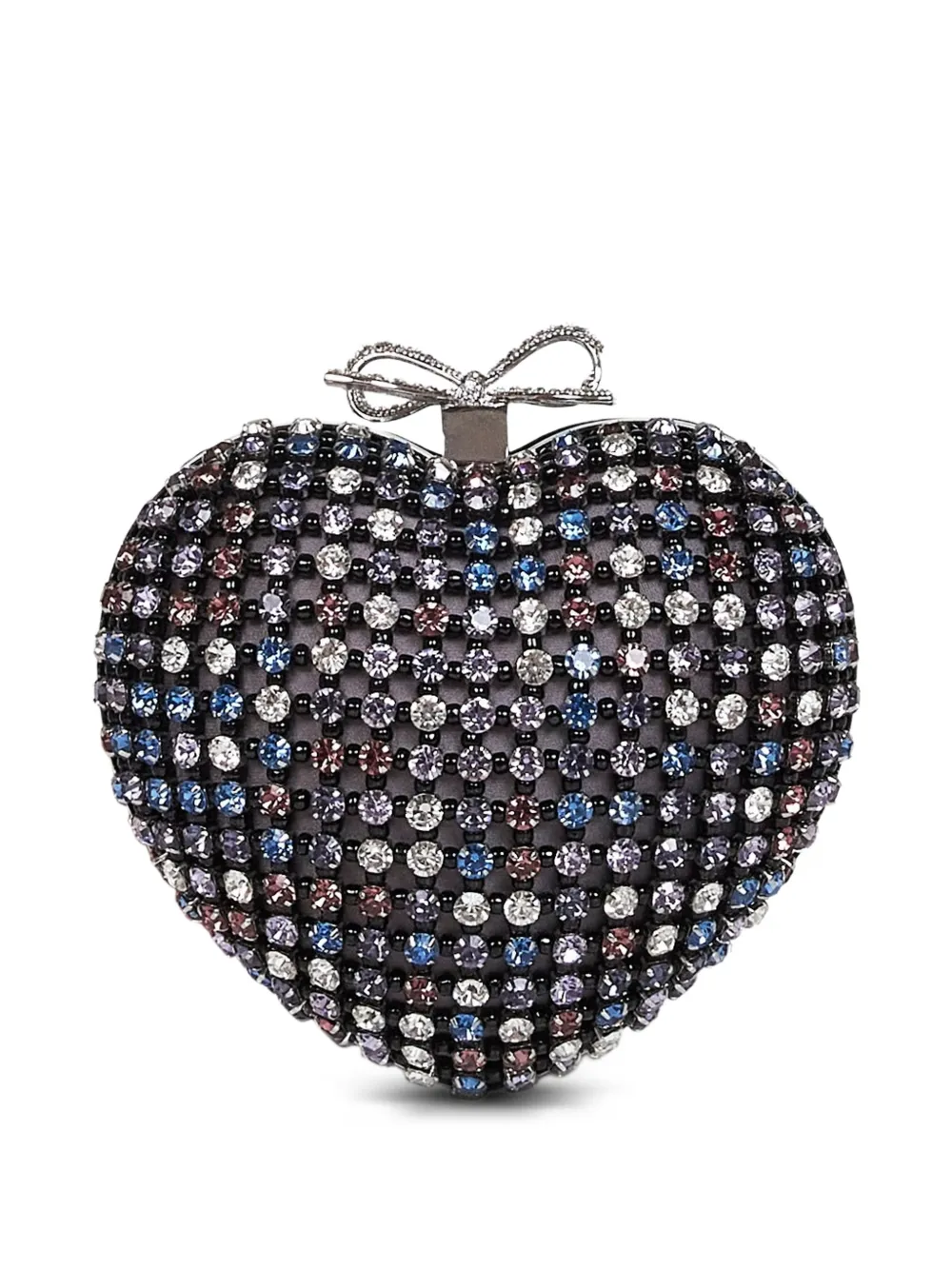 Self-Portrait crystal-embellished heart-shape mini bag - Nero